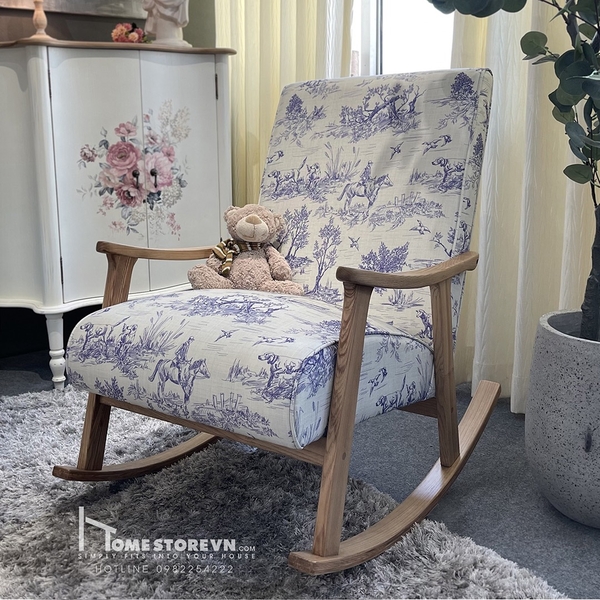 Ghế đệm liền vải đồng quê tím - BB6