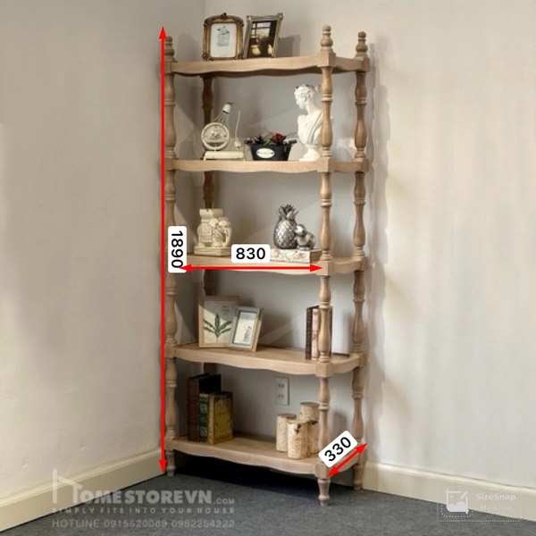 Kệ trang trí Vintage 5 tầng nâu - KE1N