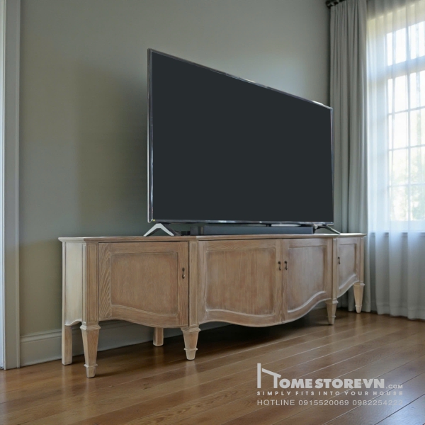 Kệ tivi nâu pháp cổ điển - 1m8 - KTV4