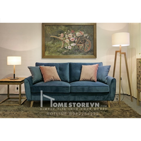 Sofa tay chéo tròn tựa rời có khuy dài 1m8 - SF14