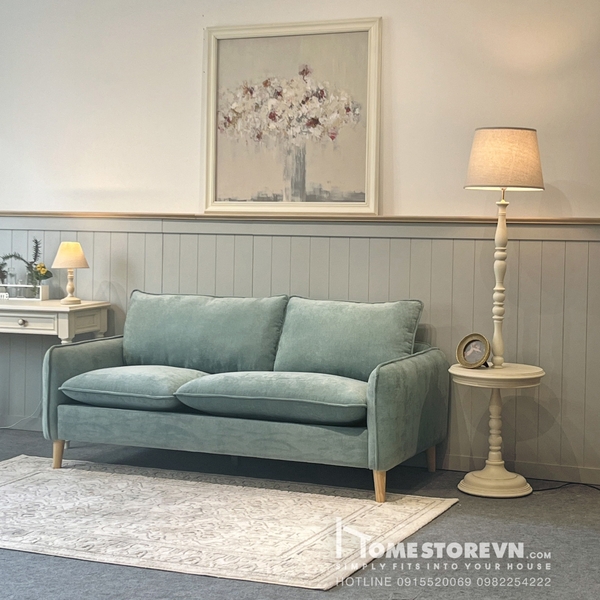 Sofa tay thẳng tròn, tựa kép lệch dài 1m8 - SF12