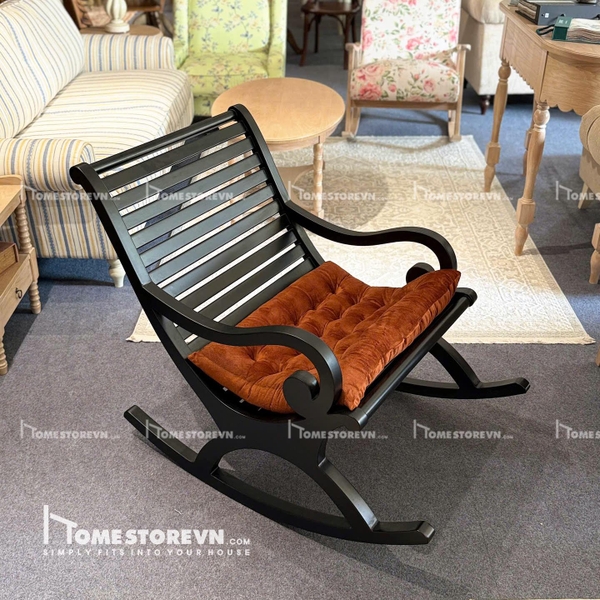 Ghế bập bênh đệm rời đen - BB15