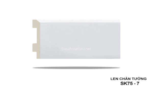 Len tường nhựa SK75-7 vân trơn màu trắng