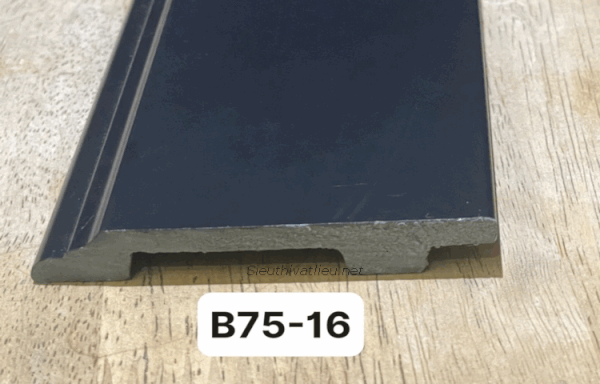 Len tường nhựa B75-16 màu đen trơn không vân