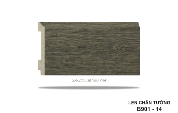 Len tường nhựa vân gỗ B901-14 cao 120 màu xám
