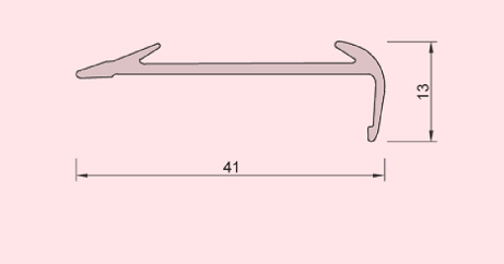 Nẹp nhôm chống trượt mũi cầu thang L41-13