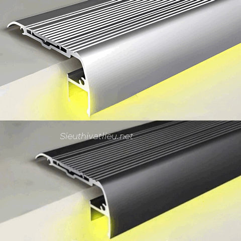 Nẹp nhôm chống trượt cầu thang có LED
