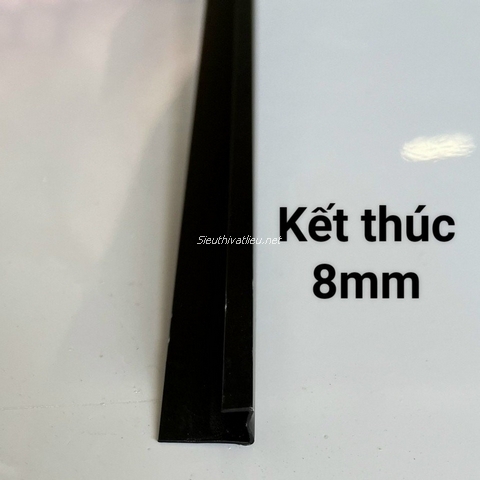 Nẹp nhôm kết thúc tấm ốp than tre 8mm - Màu đen