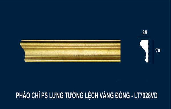 Phào chỉ PS lưng tường lệch vàng đồng LT7028VD