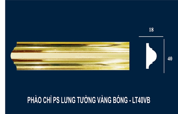 Phào chỉ PS lưng tường vàng bóng LT40VB