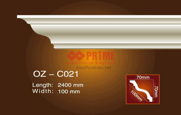 Phào cổ trần PU Prime OZ-C021 trắng trơn