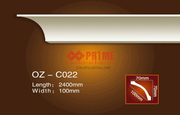 Phào cổ trần PU Prime OZ-C022 trắng trơn