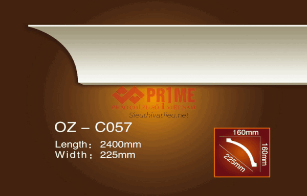 Phào cổ trần PU Prime OZ-C057 trắng trơn