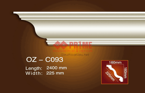 Phào cổ trần PU Prime OZ-C093 trắng trơn