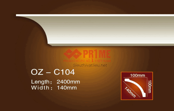 Phào cổ trần PU Prime OZ-C104 trắng trơn