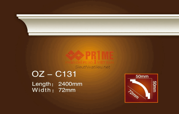 Phào cổ trần PU Prime OZ-C131 trắng trơn