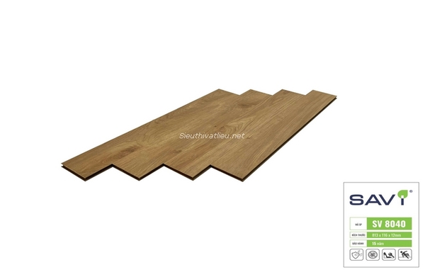 Sàn gỗ Savi 12mm SV8040 bản nhỏ