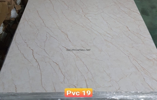 Tấm nhựa pvc vân đá màu kem PVC19