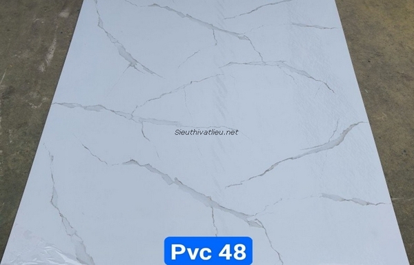 Tấm nhựa pvc vân đá màu trắng PVC48