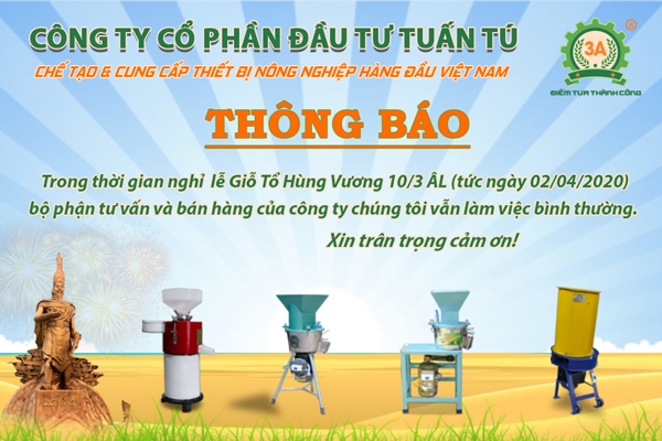 Thông báo lễ Giỗ tổ Hùng Vương 10/3 Âm lịch 2020 | Công ty CPĐT Tuấn Tú