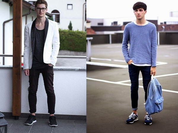 Quần jeans nam kết hợp với giày thể thao