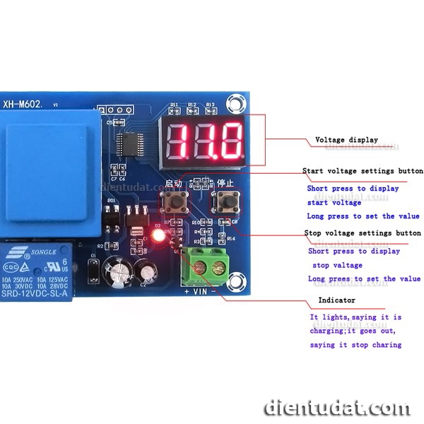 Mạch Quản Lý Điều Khiển Sạc Ắc Quy Tự Ngắt XH-M602