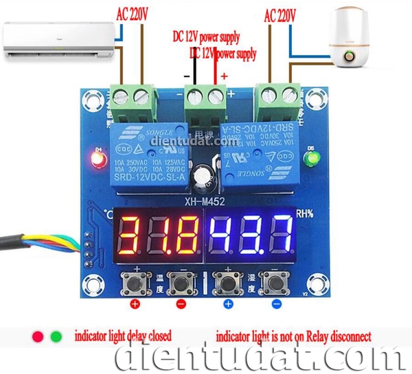 Mạch Điều Khiển Nhiệt Độ Và Độ Ẩm Đóng Ngắt Relay - M452