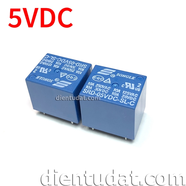 Relay 5VDC 10A 5 CHÂN Songle SRD-5VDC-SL-C