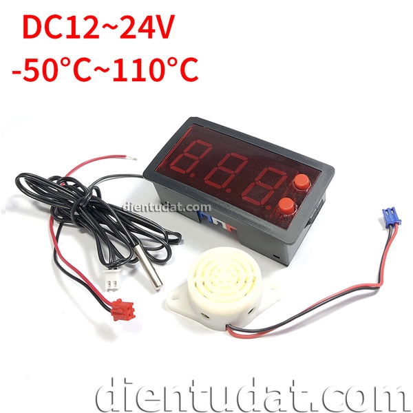 Đồng Hồ Đo Nhiệt Độ Báo Còi 12V/24V -50~110°C - B330