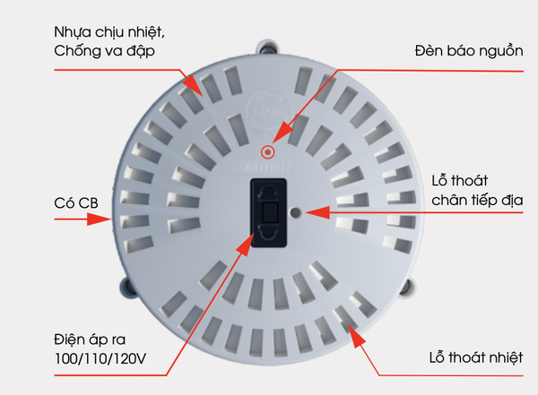 Biến áp đổi nguồn hạ áp 1 pha LiOA dây đồng | dienmayhmc.com