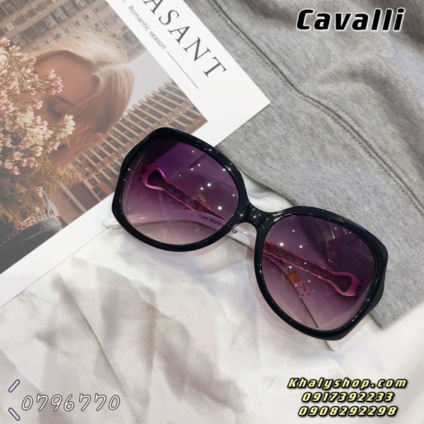 Mắt kính mát nữ thời trang cao cấp Roberto Cavalli màu trắng phối đen siêu hot 036 (Italy) - KMTT036