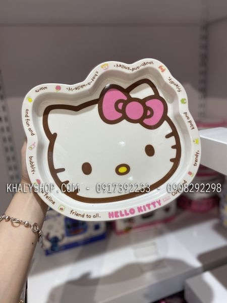 Dĩa hình mặt Mèo Kitty màu trắng siêu xinh (Korea) - 195DKTTR179