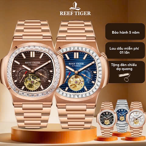 Reef Tiger/RT 2020 nuovi orologi da uomo Top Brand lusso oro rosa automatico meccanico impermeabile Sport Relogio Masculino RGA92S7  1511