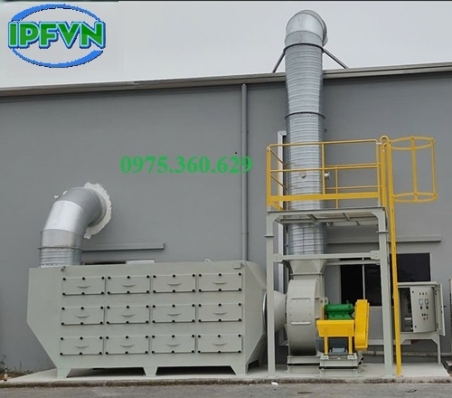Xử lý khí thải nhà máy hóa chất, thuốc trừ sâu bằng tháp hấp phụ than hoạt tính