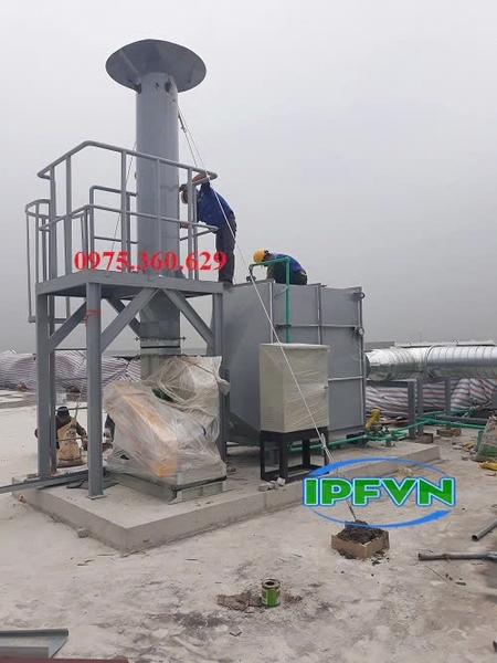 Tháp hấp phụ dùng cho khí thải sau lò đốt hoặc sau tháp hấp thụ – xử lý khí còn sót.