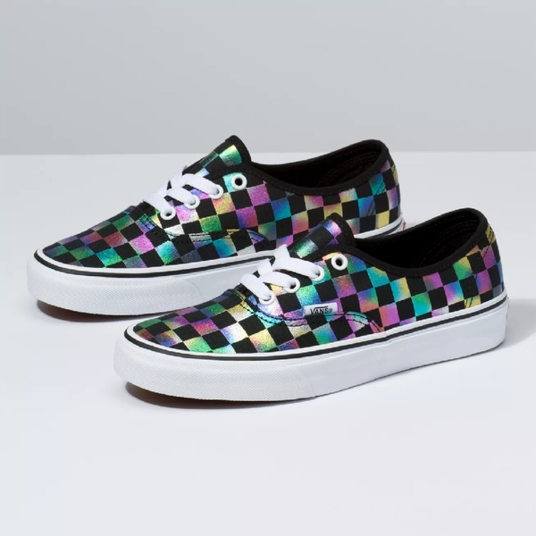 VANS IRIDESCENT CHECK AUTHENTIC BLACK