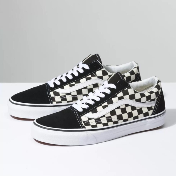 Old skool checkerboard white top