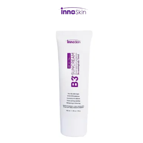 Kem Chống Nắng Nâng Tone Dưỡng Trắng Cho Da Dầu Mụn Innoskin B3 SPF50+ PA++++ 50ml