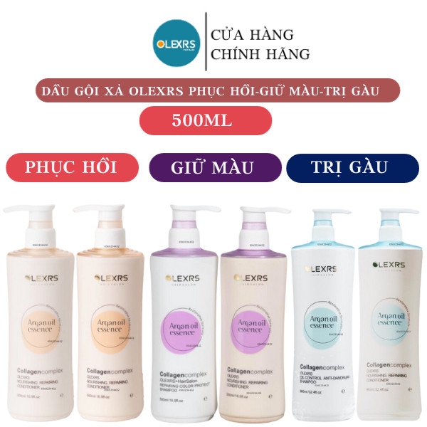 Phiên Bản 2024 Cặp Dầu Gội Xả Olexrs Hair Salon 500ml