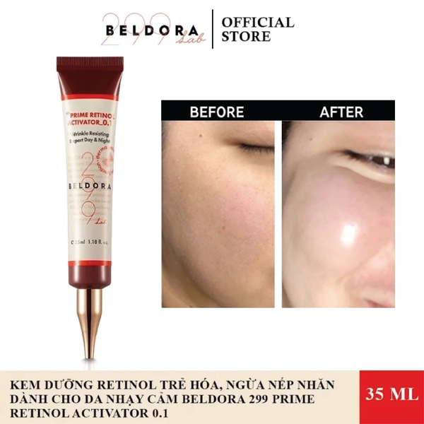 Kem Dưỡng Retinol Trẻ Hóa Da, Ngăn Ngừa Nếp Nhăn Dành Cho Da Nhạy Cảm Beldora 299 Prime Retinol Activator 0.1 35ml