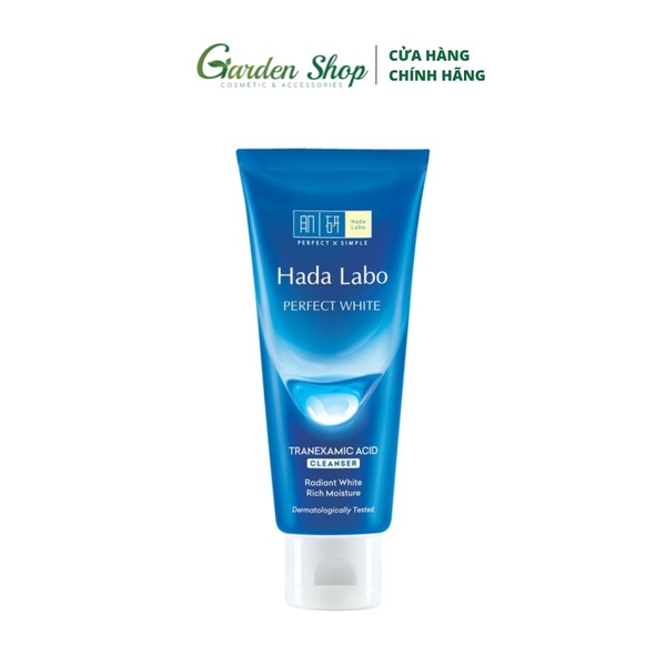 Sữa Rửa Mặt Hada Labo Dưỡng Da Sáng Mịn Ẩm Mượt Perfect White Arbutin Cleanser 80g