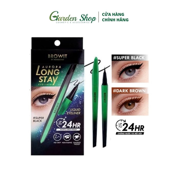 Kẻ Mắt Siêu Mảnh Chống Nước Browit by Nongchat Aurora Long Stay Eyeliner 0.5g