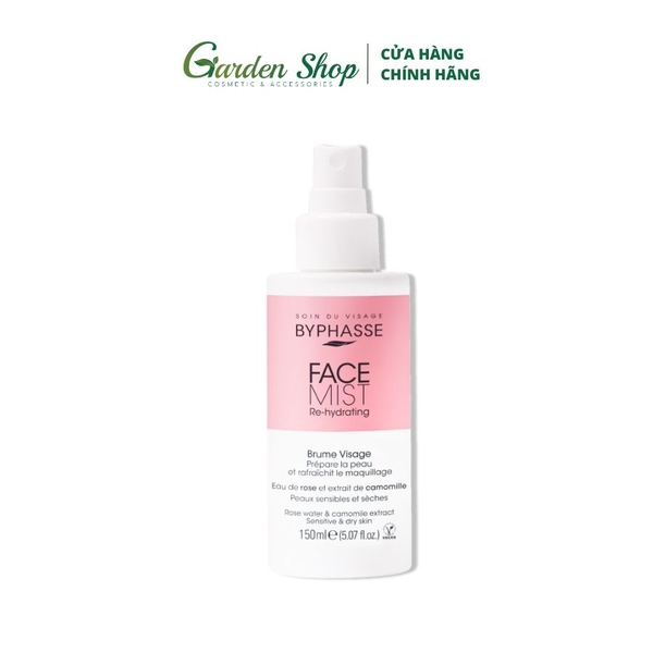 Xịt khoáng Cấp Ẩm Và Làm Dịu Byphasse Face Mist Re-Hydrating Sensitive & Dry Skin 150ml