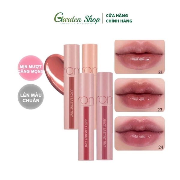 Son Tint Lì, Lên Màu Chuẩn, Cho Đôi Môi Căng Mọng Romand Juicy Lasting Tint - Bare Juicy Lasting 5.5g