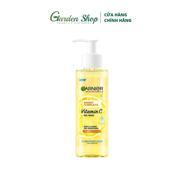 Gel Rửa Mặt Vitamin C Sạch Sâu Dịu Nhẹ Sáng Da Garnier Skin Naturals Bright Complete Vitamin C Gel Wash 120ml