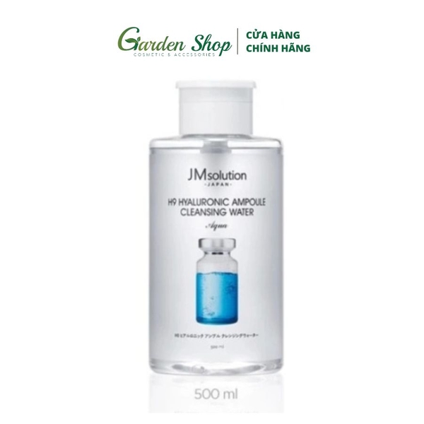 Nước Tẩy Trang Cho Mọi Loại Da JMsolution H9 Hyaluronic Ampoule Cleansing Water Aqua 500ml