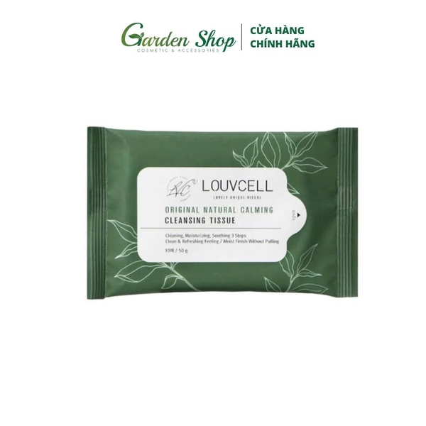 Khăn Ướt Tẩy Trang Dịu Nhẹ Sạch Sâu Louv Cell Original Natural Calming Cleansing Tissue 10 Tờ