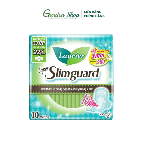 Băng Vệ Sinh Laurier Siêu Mỏng Bảo Vệ 1mm 22.5cm 10 Miếng
