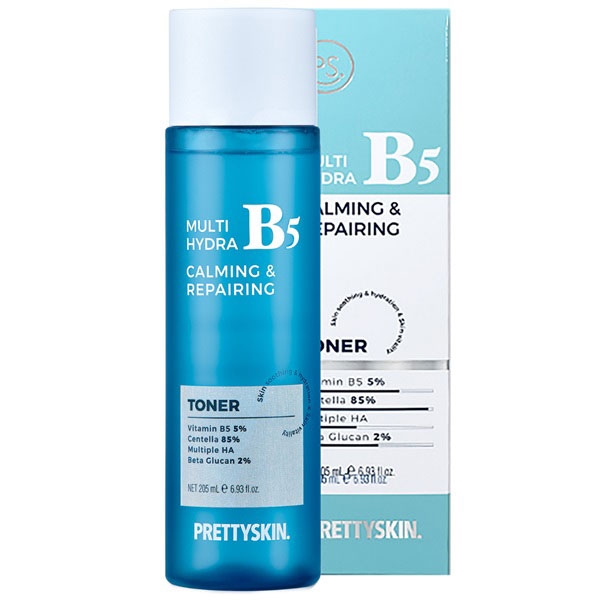 Nước Hoa Hồng Phục Hồi, Dưỡng Trắng PrettySkin Multi Hydra B5 Calming & Repairing Toner 205ml