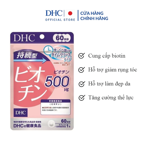 Viên Uống DHC Biotin Ngăn Rụng Tóc Sustained Release Biotin 60 ngày 60 viên